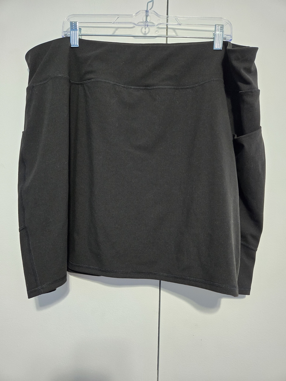 Vively 3X Black Athletic Skort Pockets High Rise Stretch Activewear